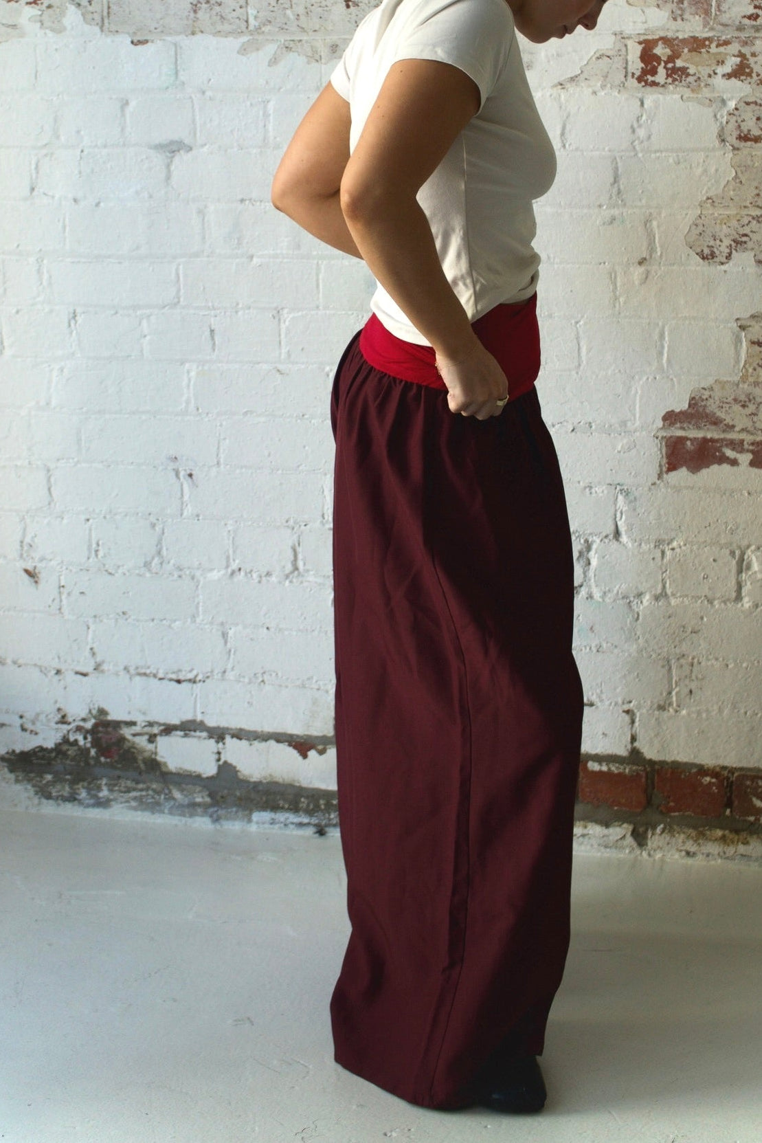 The Ruth Pant in Cherry & Red