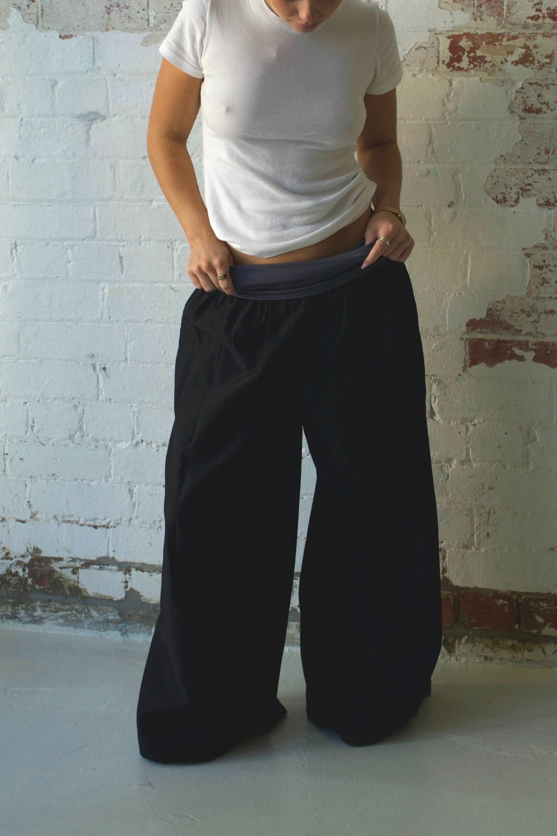 The Ruth Pant in Black & Charcoal