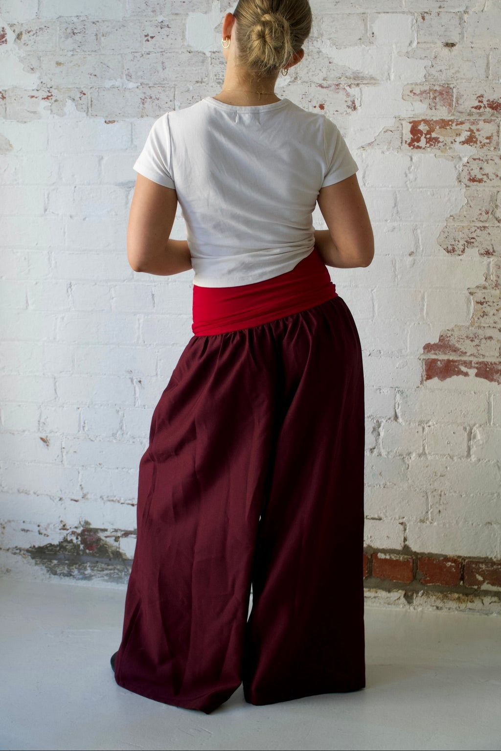 The Ruth Pant in Cherry & Red