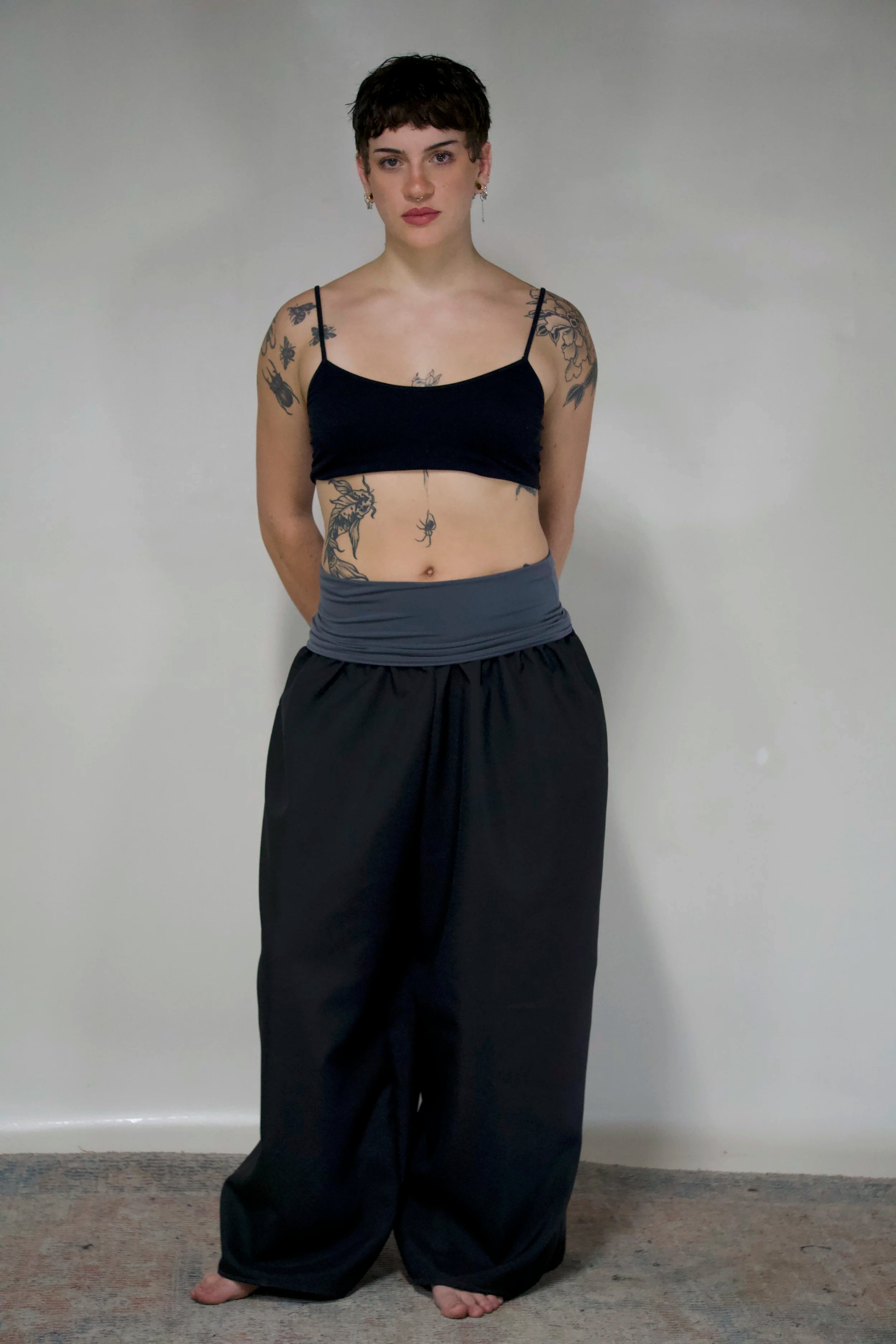 The Ruth Pant in Black & Charcoal
