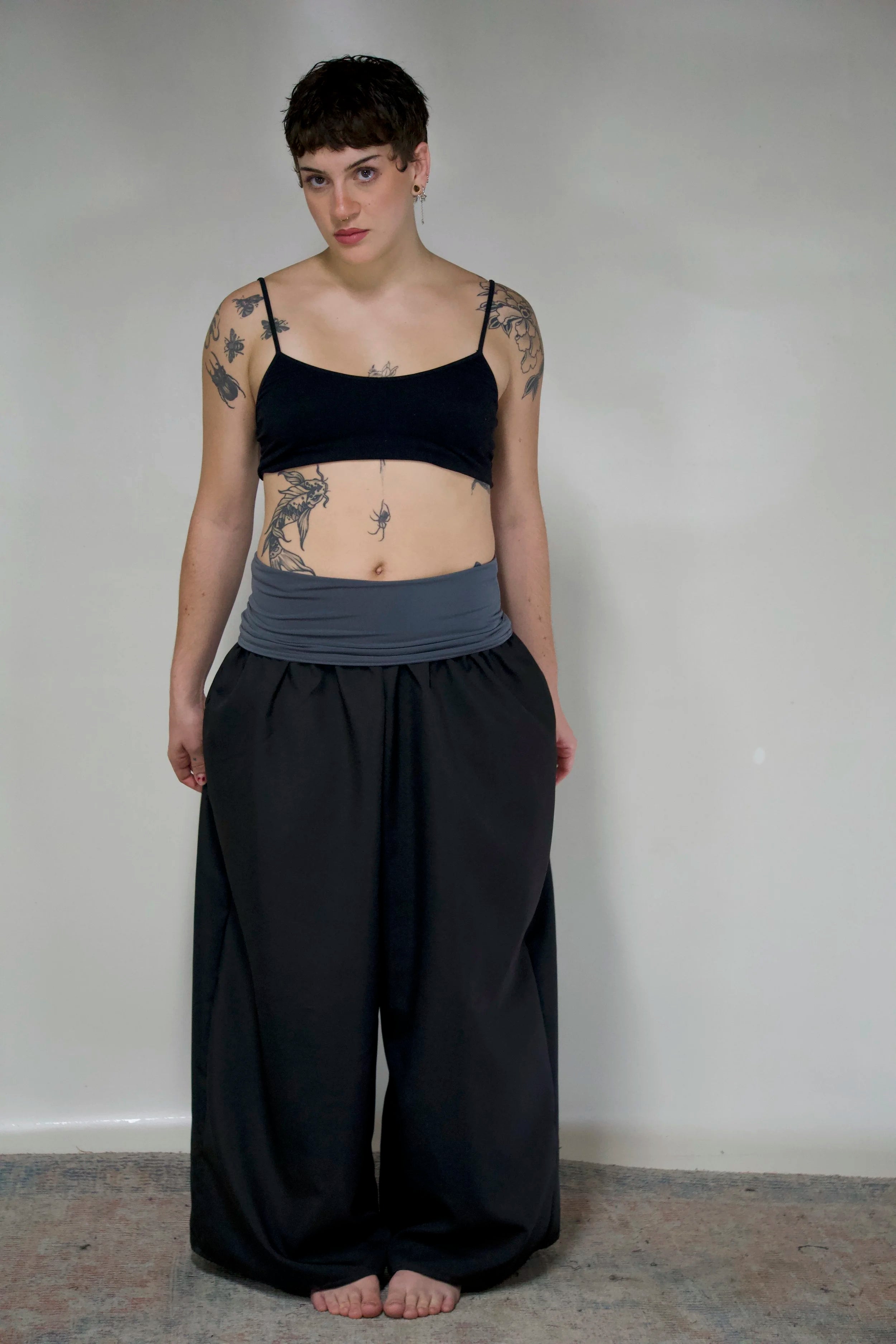 The Ruth Pant in Black & Charcoal