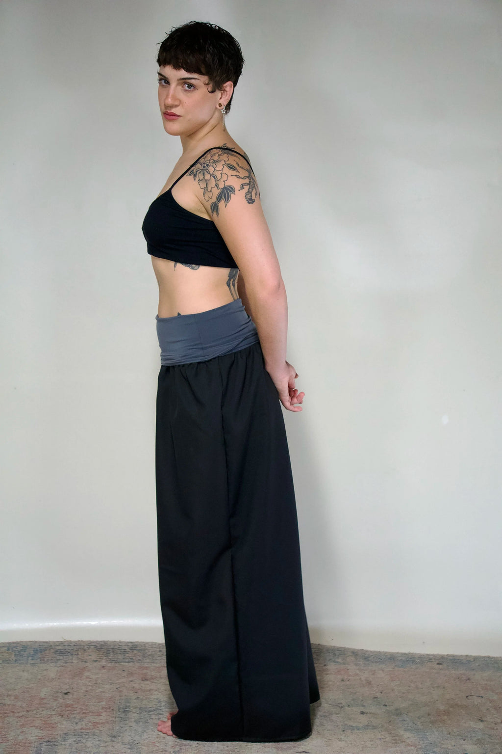 The Ruth Pant in Black & Charcoal