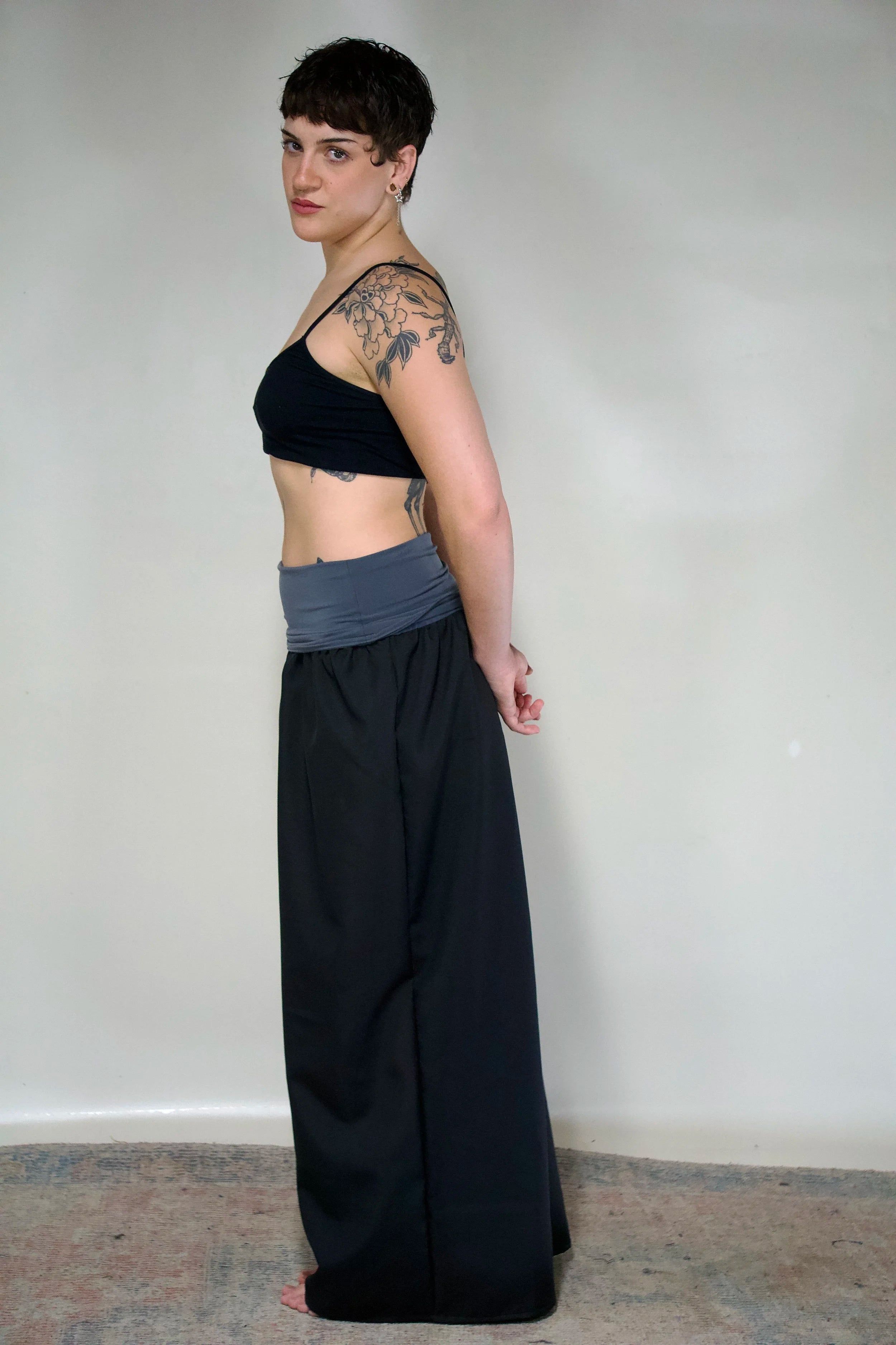 The Ruth Pant in Black & Charcoal