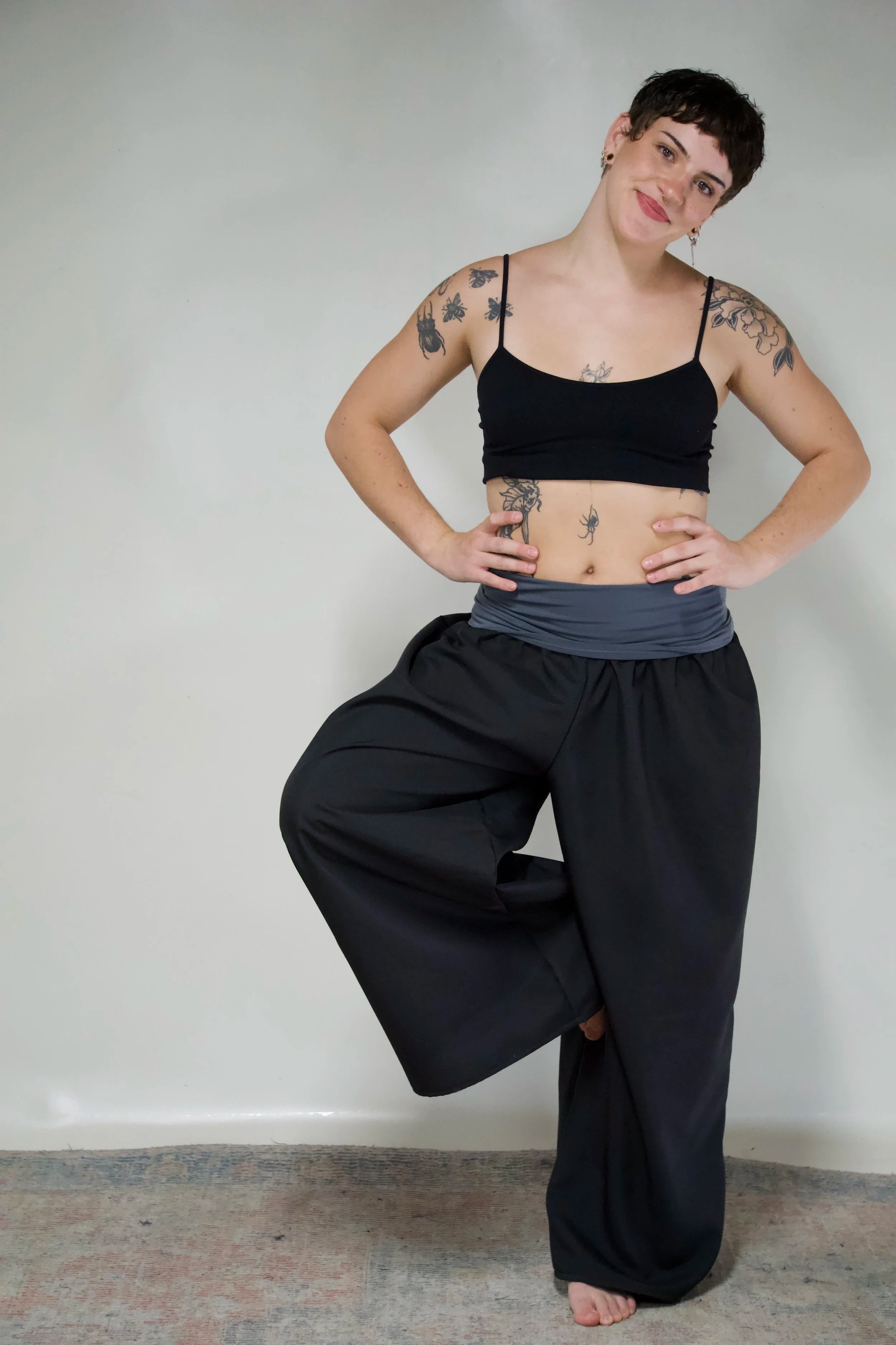 The Ruth Pant in Black & Charcoal