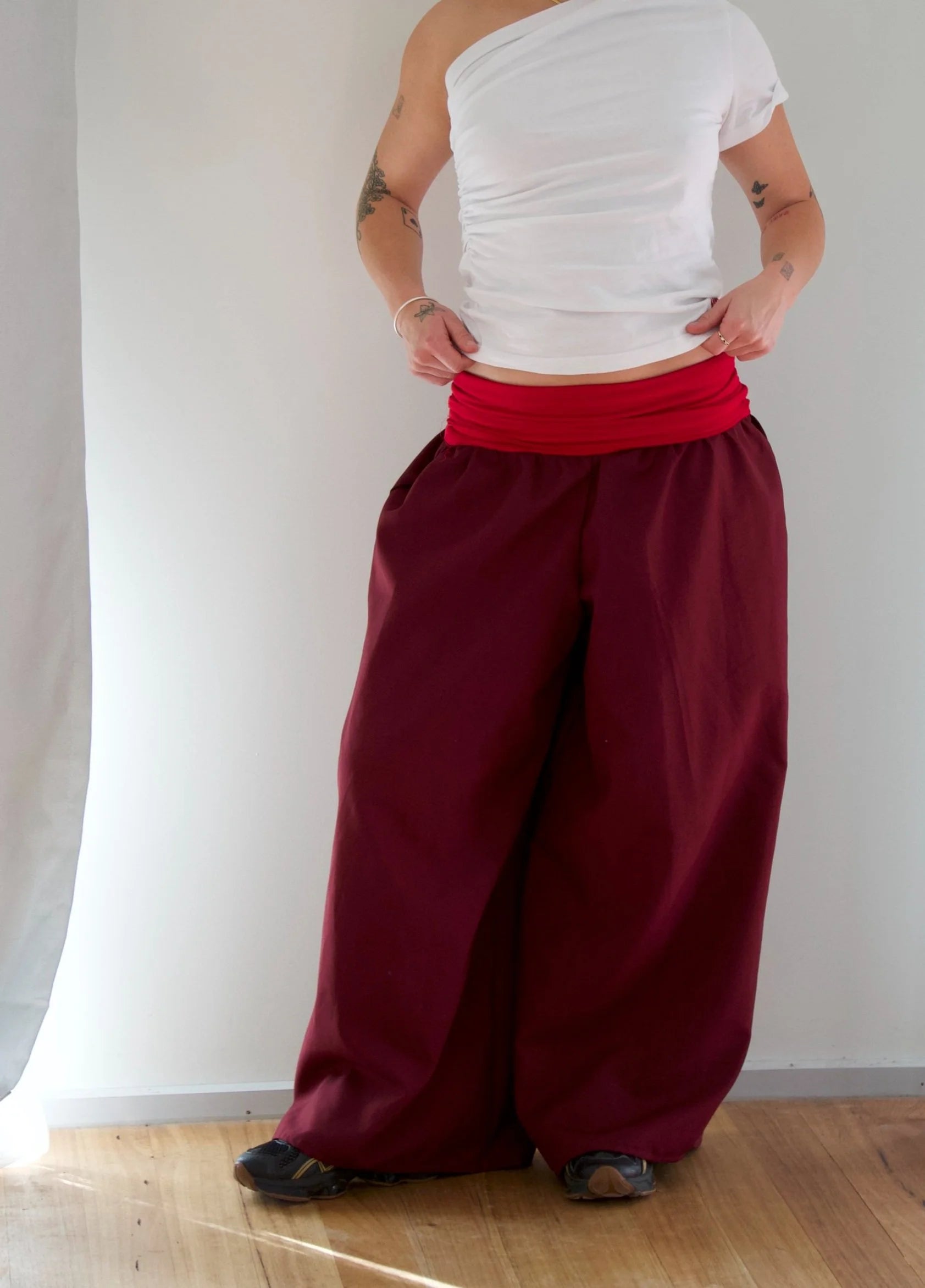 The Ruth Pant in Cherry & Red