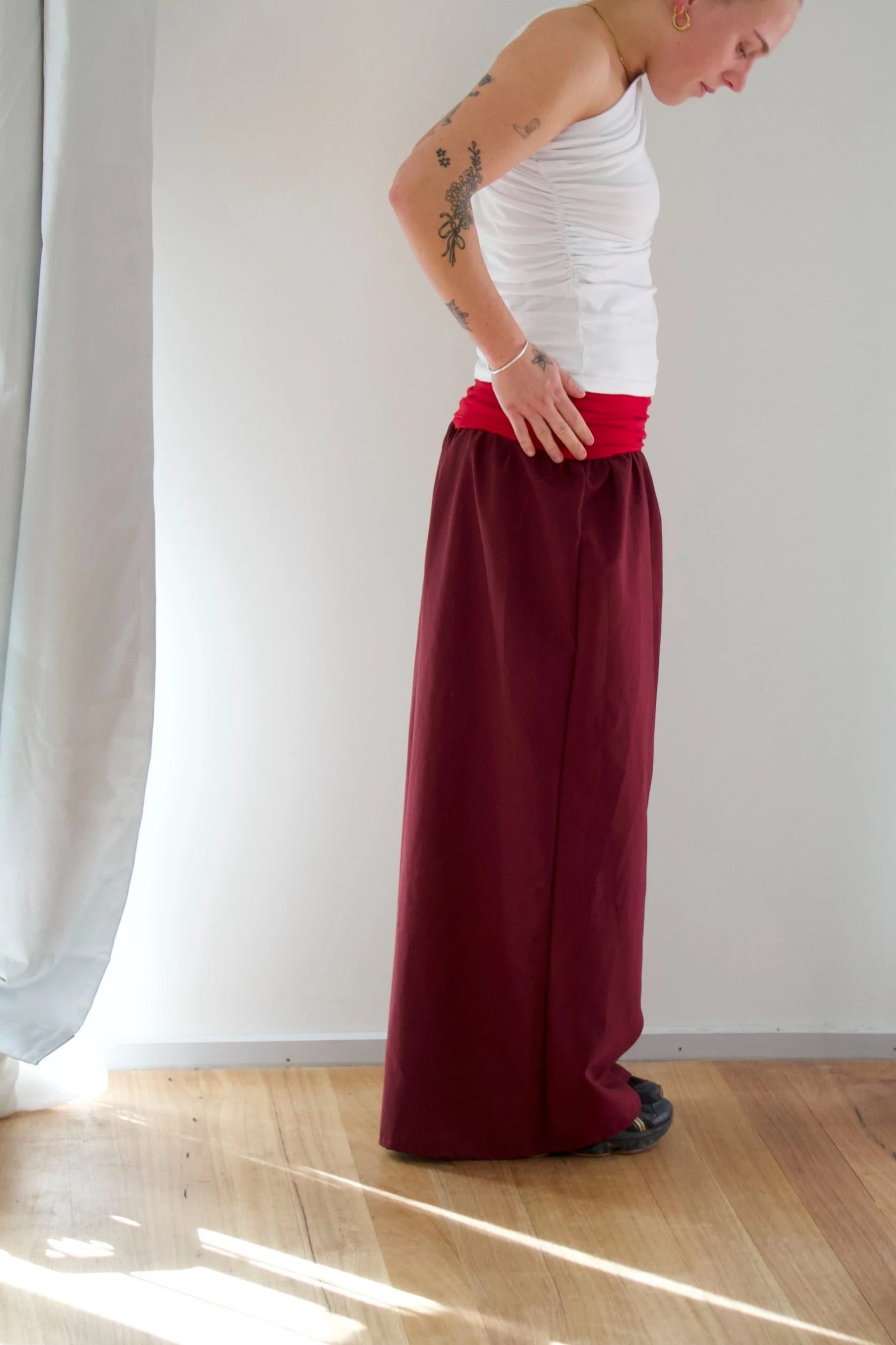 The Ruth Pant in Cherry & Red