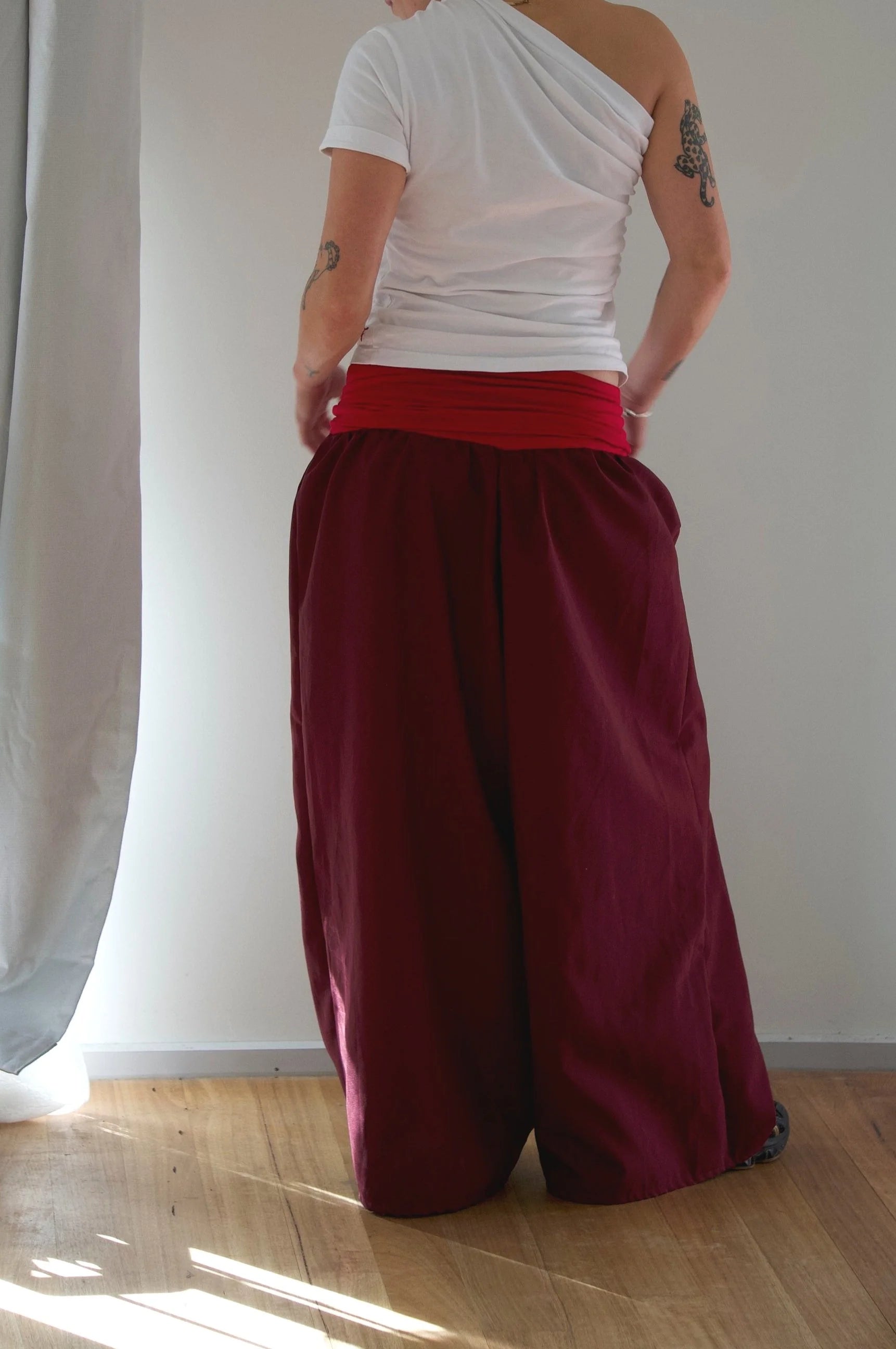 The Ruth Pant in Cherry & Red