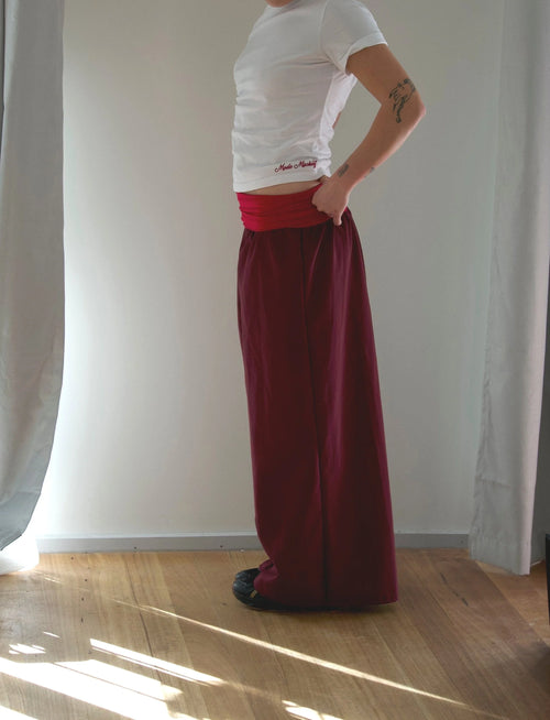 The Ruth Pant in Cherry & Red